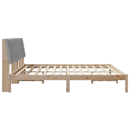 Bed Frame with Headboard Brown 200 x 200 cm Solid Pine Wood