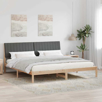 Bed Frame with Headboard Brown 200 x 200 cm Solid Pine Wood