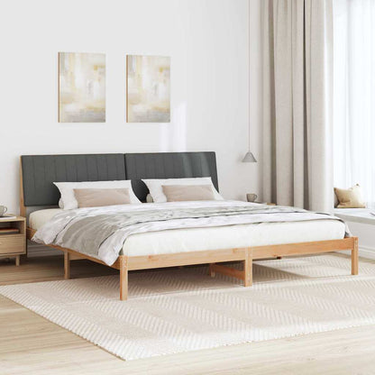 Bed Frame with Headboard Brown 200 x 200 cm Solid Pine Wood