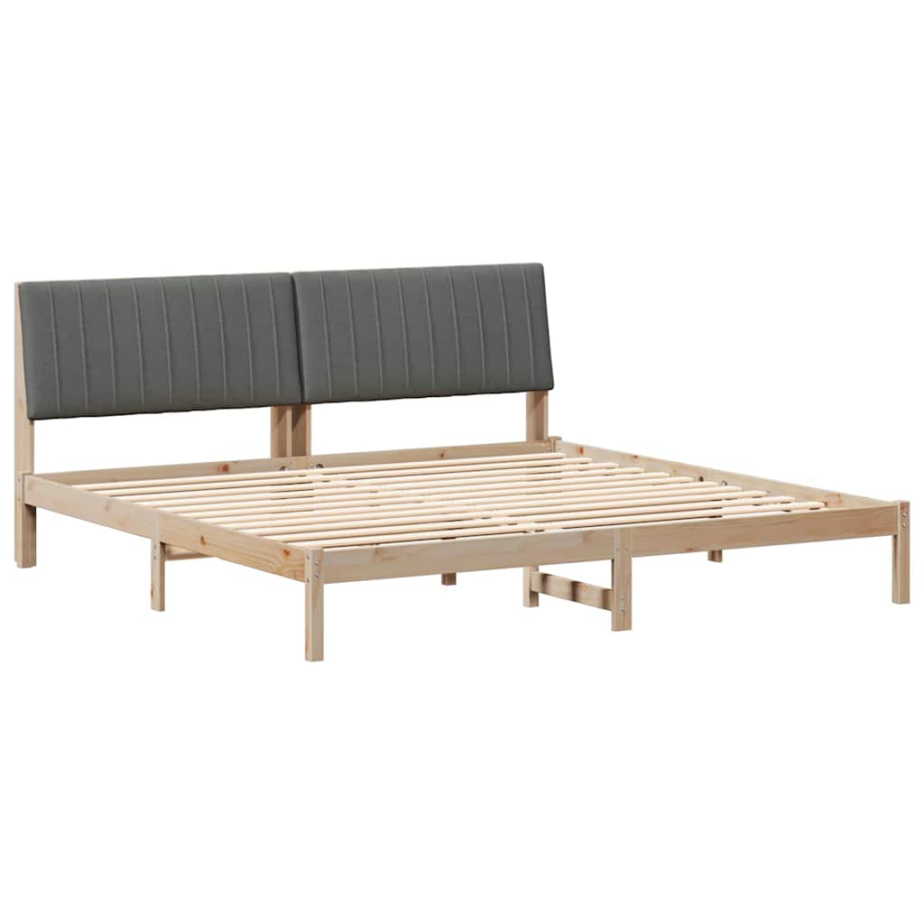 Bed Frame with Headboard Brown 200 x 200 cm Solid Pine Wood