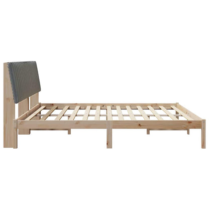 Bed Frame with Headboard Brown 200 x 200 cm Solid Pine Wood