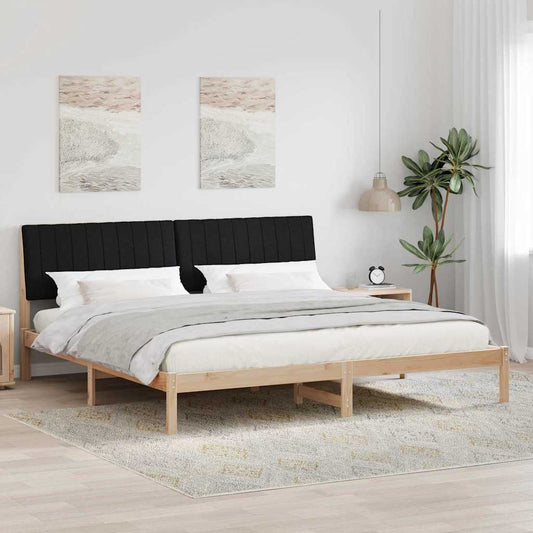 Bed Frame with Headboard Brown 200 x 200 cm Solid Pine Wood