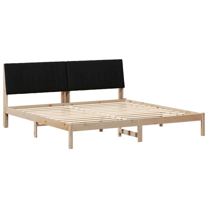 Bed Frame with Headboard Brown 200 x 200 cm Solid Pine Wood