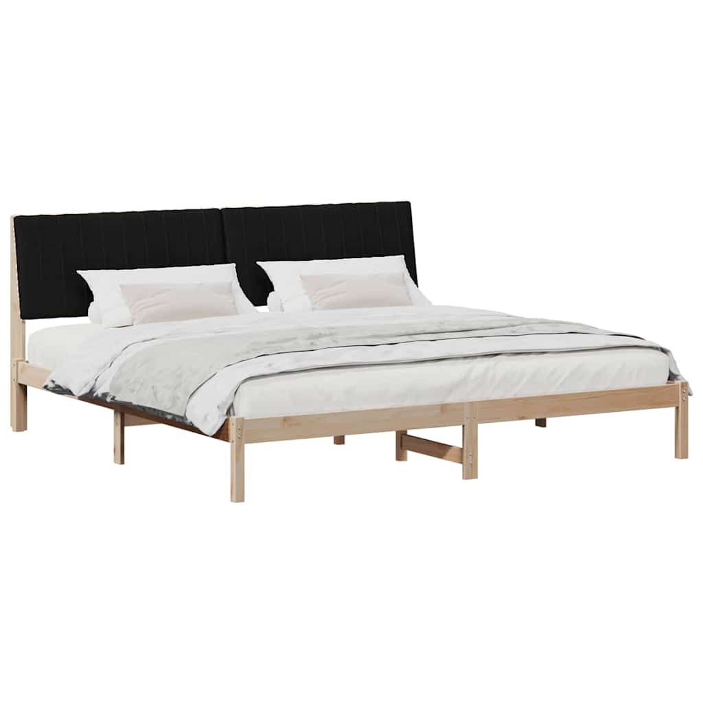 Bed Frame with Headboard Brown 200 x 200 cm Solid Pine Wood