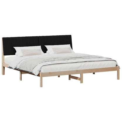 Bed Frame with Headboard Brown 200 x 200 cm Solid Pine Wood