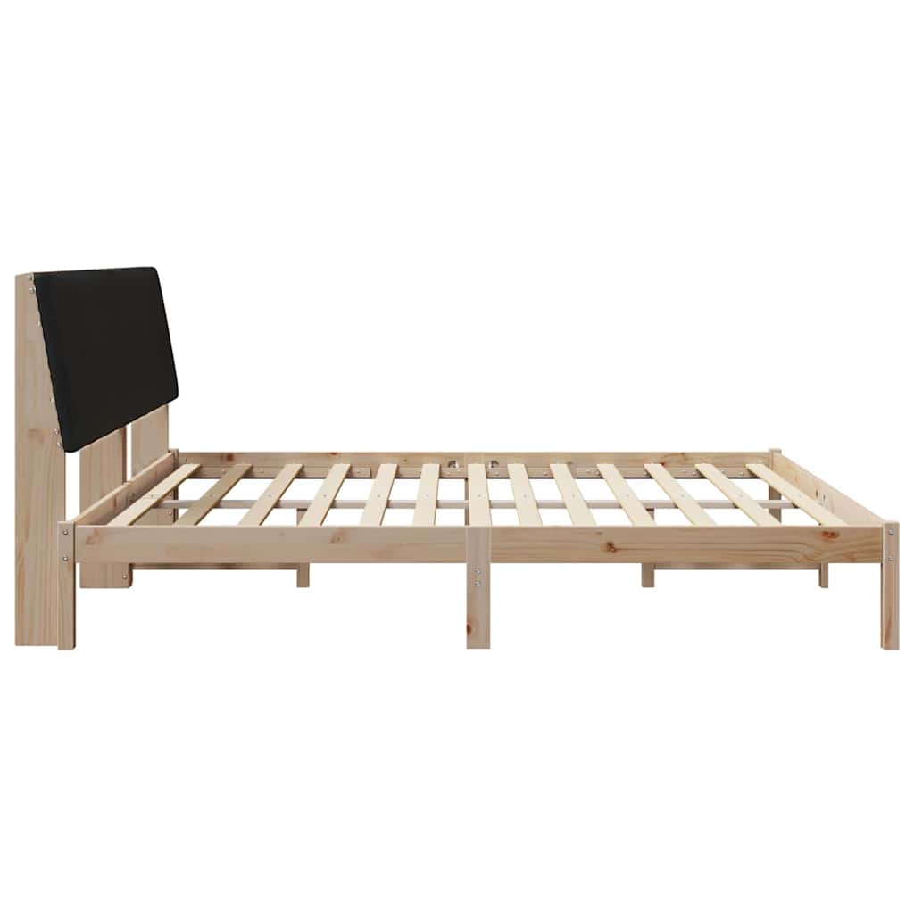 Bed Frame with Headboard Brown 200 x 200 cm Solid Pine Wood