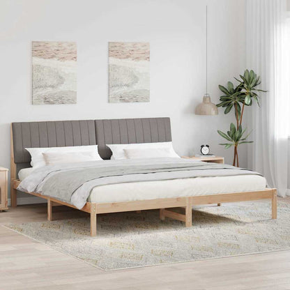 Bed Frame with Headboard Brown 200 x 200 cm Solid Pine Wood