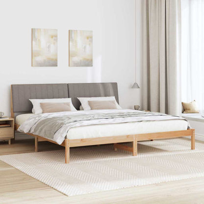 Bed Frame with Headboard Brown 200 x 200 cm Solid Pine Wood