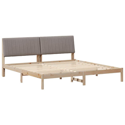 Bed Frame with Headboard Brown 200 x 200 cm Solid Pine Wood