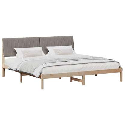 Bed Frame with Headboard Brown 200 x 200 cm Solid Pine Wood