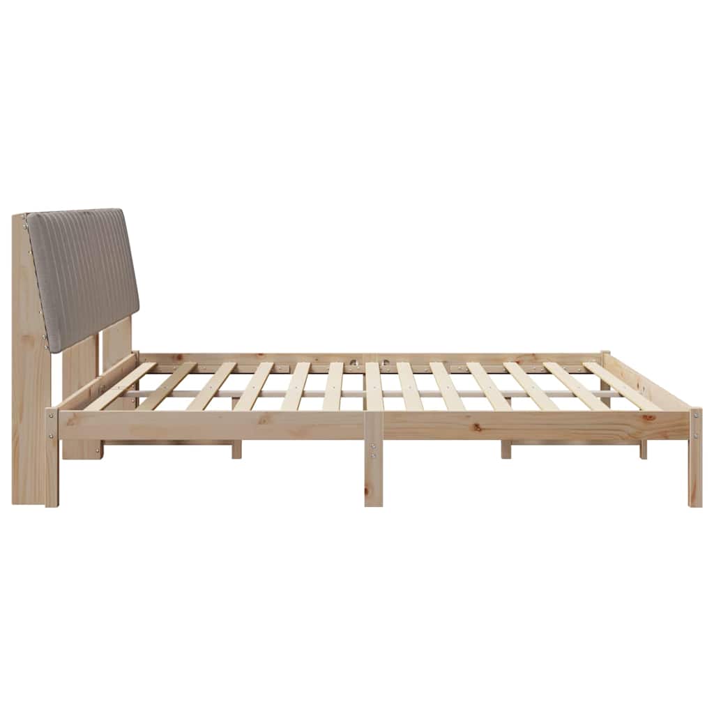 Bed Frame with Headboard Brown 200 x 200 cm Solid Pine Wood