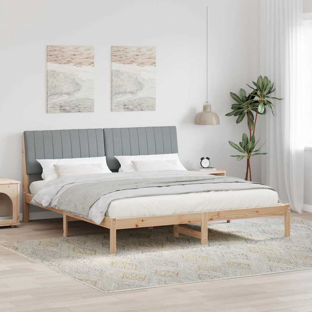 Bed Frame with Headboard Brown 180 x 200 cm Solid Pine Wood