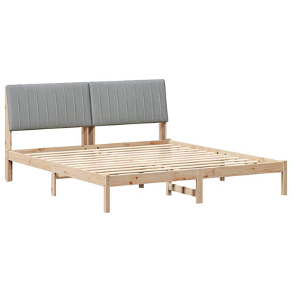 Bed Frame with Headboard Brown 180 x 200 cm Solid Pine Wood