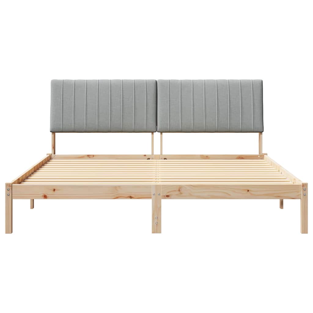 Bed Frame with Headboard Brown 180 x 200 cm Solid Pine Wood