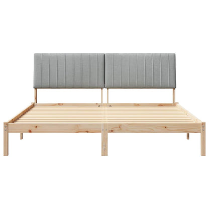 Bed Frame with Headboard Brown 180 x 200 cm Solid Pine Wood