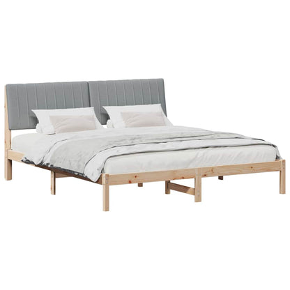 Bed Frame with Headboard Brown 180 x 200 cm Solid Pine Wood