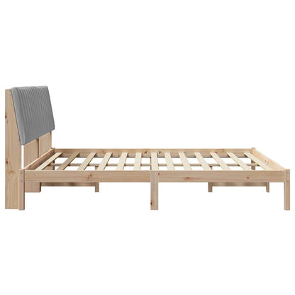 Bed Frame with Headboard Brown 180 x 200 cm Solid Pine Wood