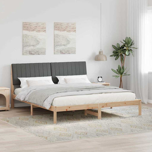 Bed Frame with Headboard Brown 180 x 200 cm Solid Pine Wood