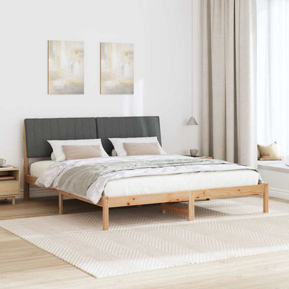 Bed Frame with Headboard Brown 180 x 200 cm Solid Pine Wood