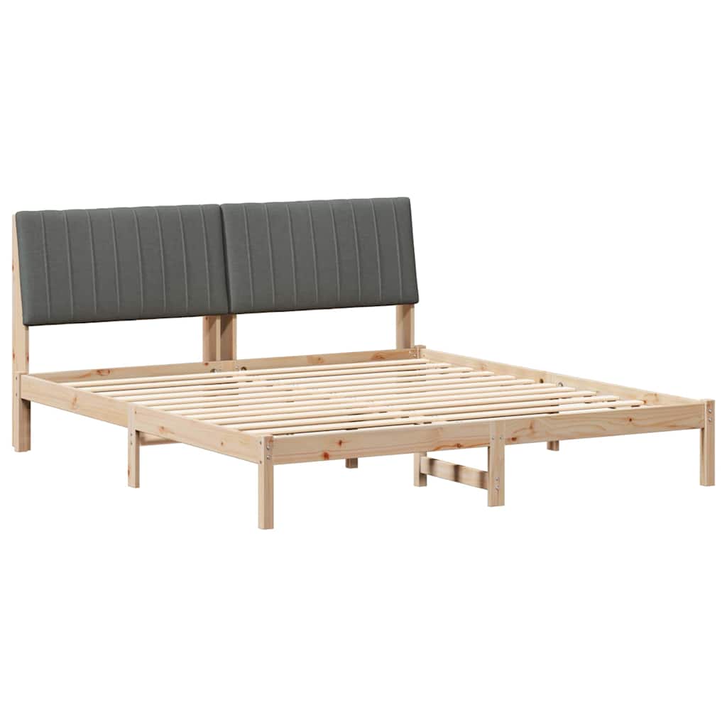 Bed Frame with Headboard Brown 180 x 200 cm Solid Pine Wood
