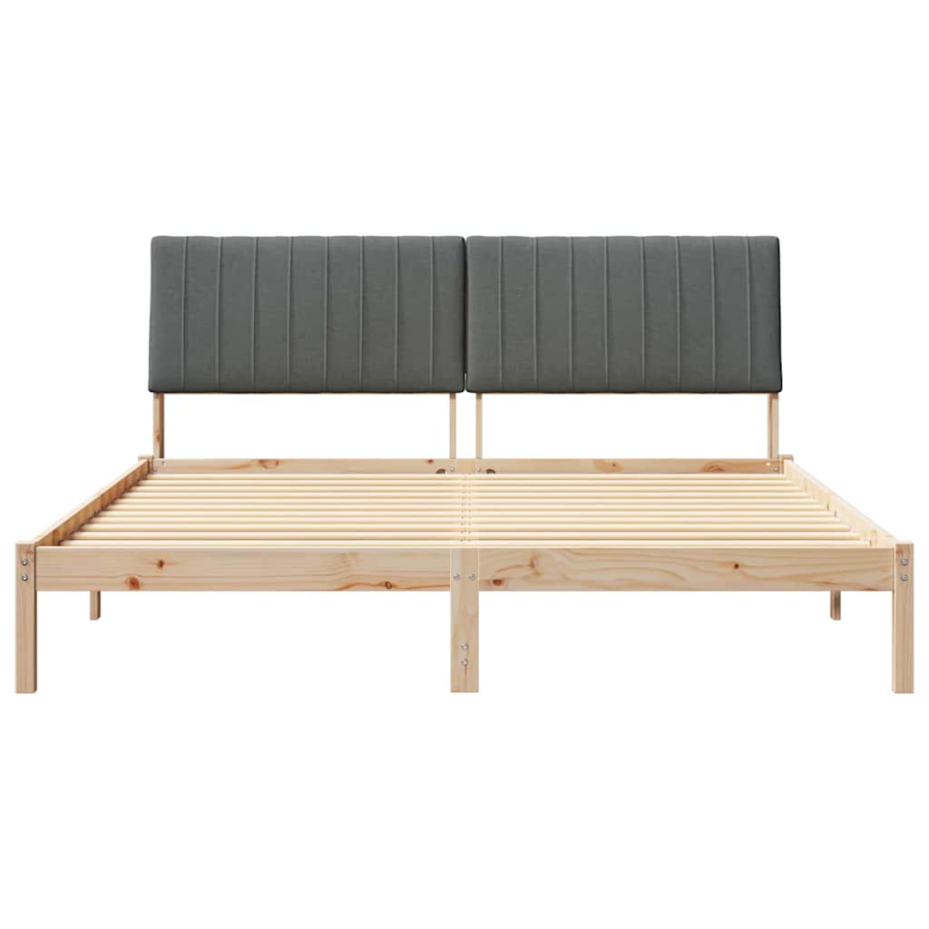 Bed Frame with Headboard Brown 180 x 200 cm Solid Pine Wood