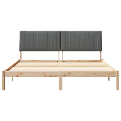 Bed Frame with Headboard Brown 180 x 200 cm Solid Pine Wood
