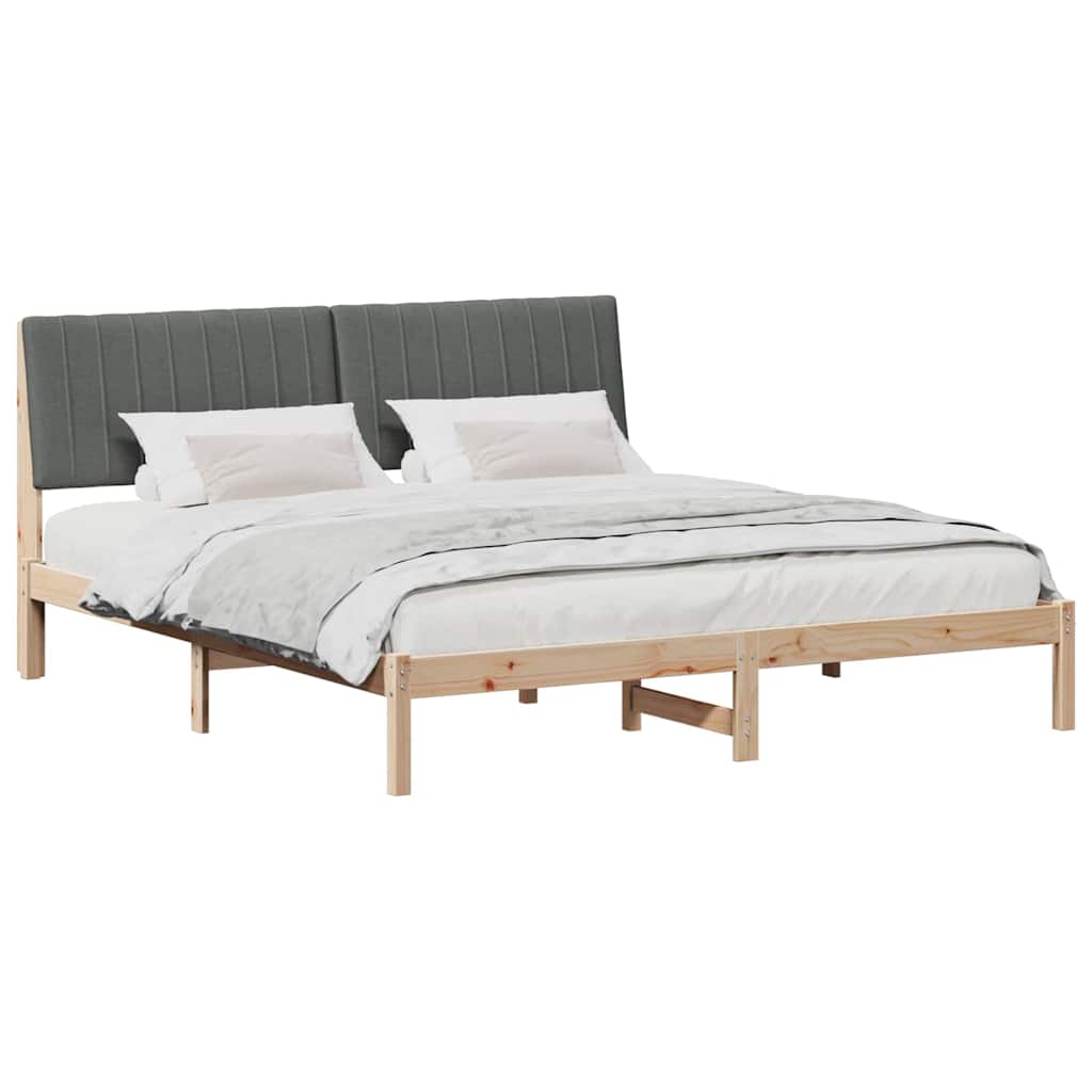 Bed Frame with Headboard Brown 180 x 200 cm Solid Pine Wood