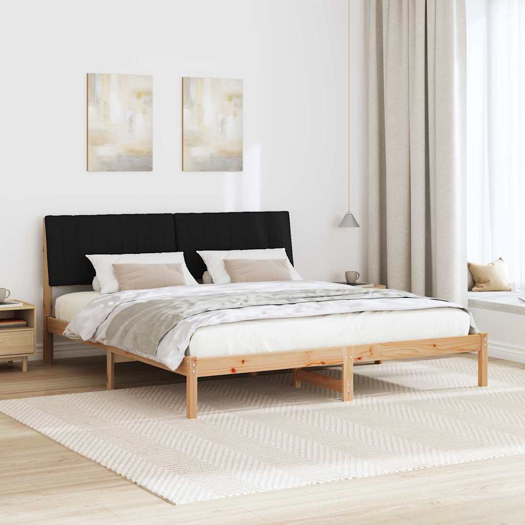Bed Frame with Headboard Brown 180 x 200 cm Solid Pine Wood