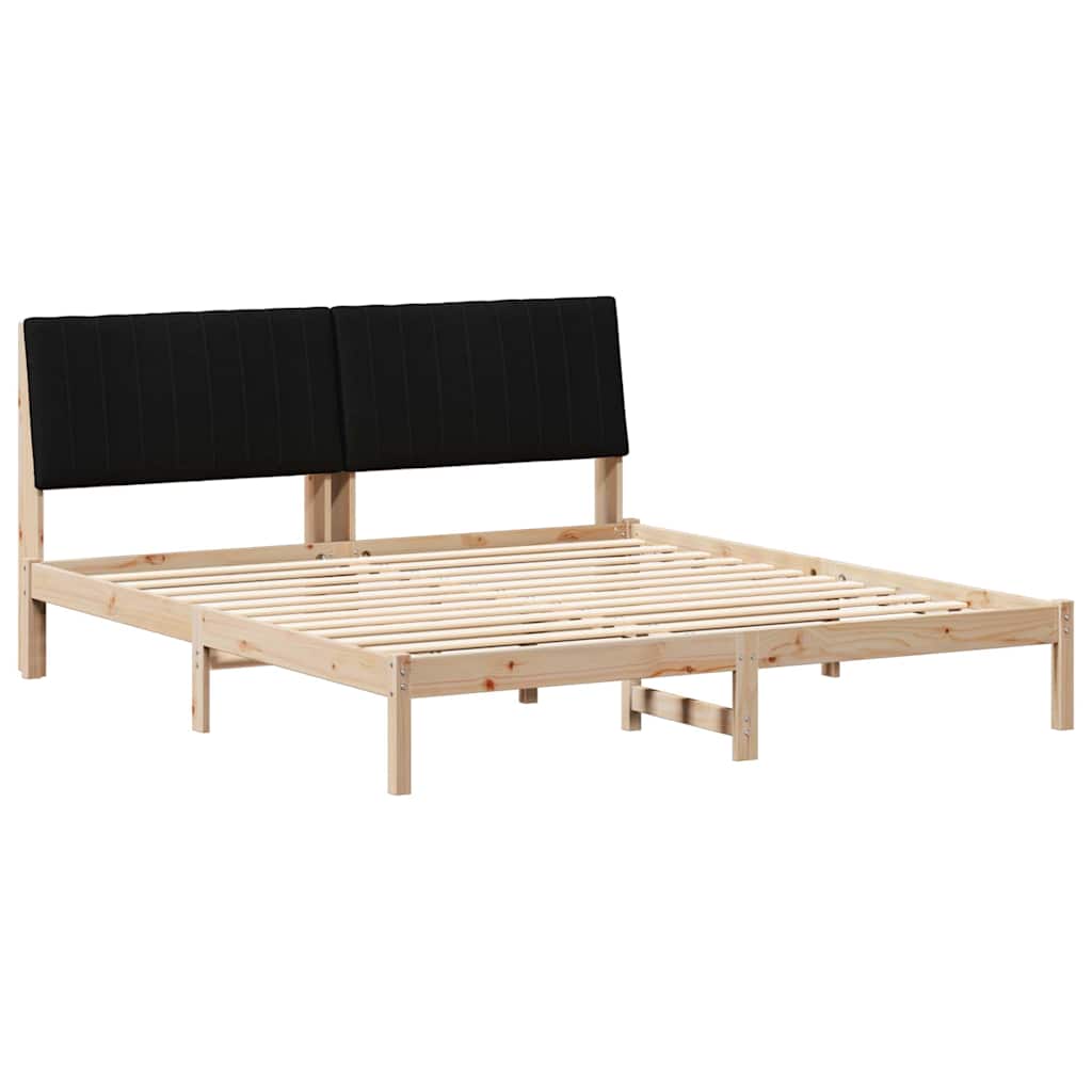 Bed Frame with Headboard Brown 180 x 200 cm Solid Pine Wood