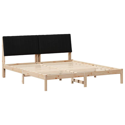 Bed Frame with Headboard Brown 180 x 200 cm Solid Pine Wood
