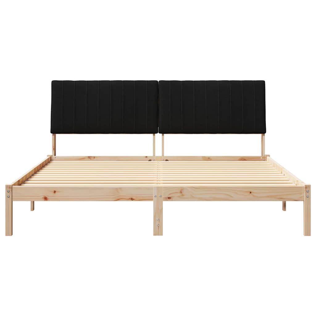 Bed Frame with Headboard Brown 180 x 200 cm Solid Pine Wood