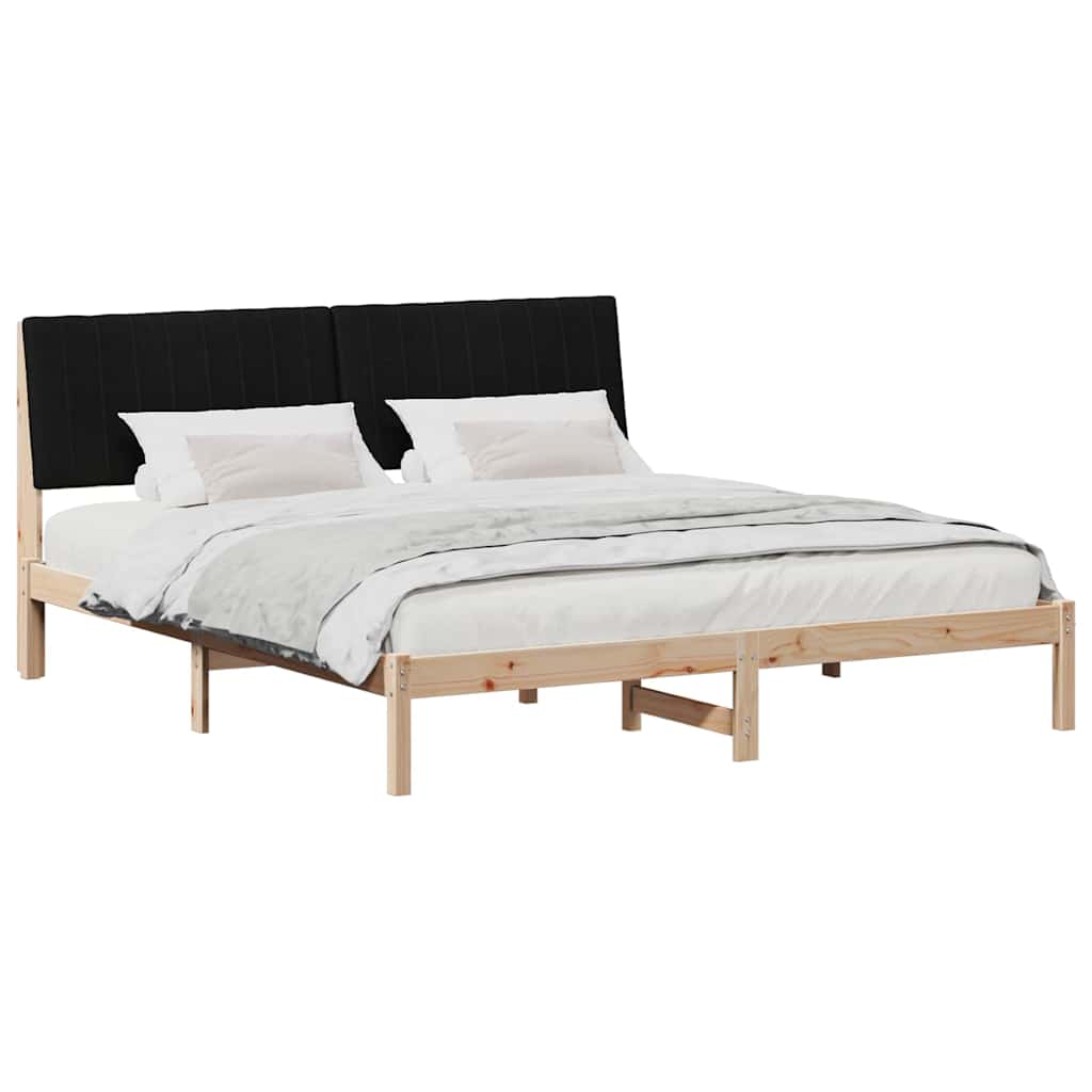 Bed Frame with Headboard Brown 180 x 200 cm Solid Pine Wood