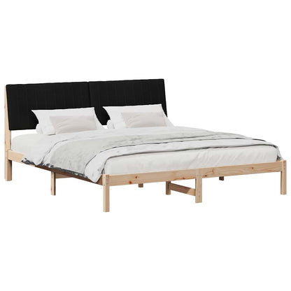 Bed Frame with Headboard Brown 180 x 200 cm Solid Pine Wood