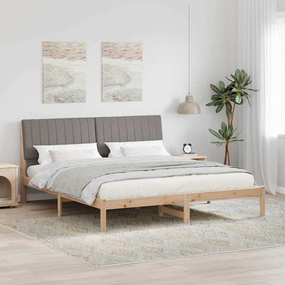 Bed Frame with Headboard Brown 180 x 200 cm Solid Pine Wood