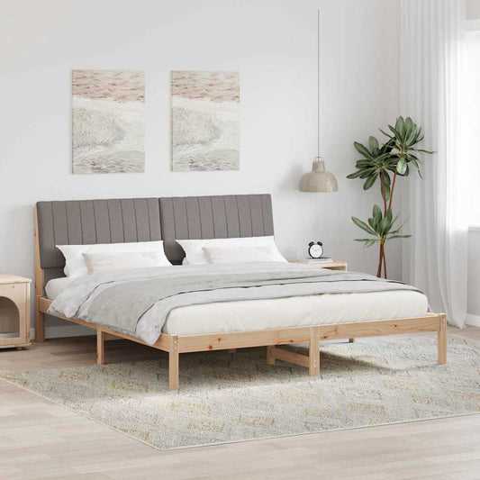 Bed Frame with Headboard Brown 180 x 200 cm Solid Pine Wood