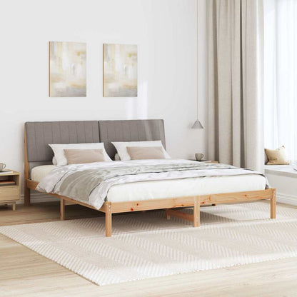 Bed Frame with Headboard Brown 180 x 200 cm Solid Pine Wood