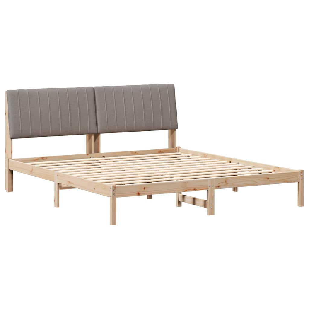 Bed Frame with Headboard Brown 180 x 200 cm Solid Pine Wood