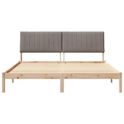 Bed Frame with Headboard Brown 180 x 200 cm Solid Pine Wood