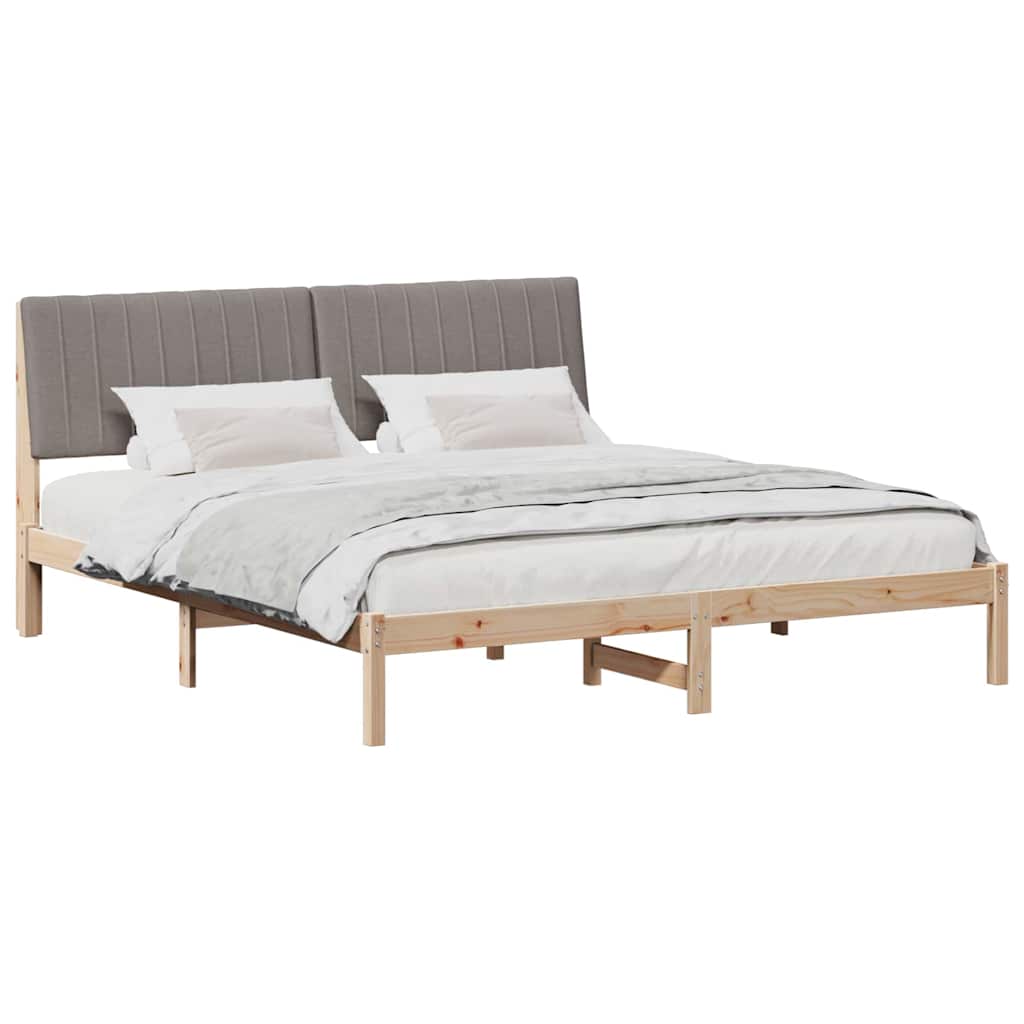 Bed Frame with Headboard Brown 180 x 200 cm Solid Pine Wood