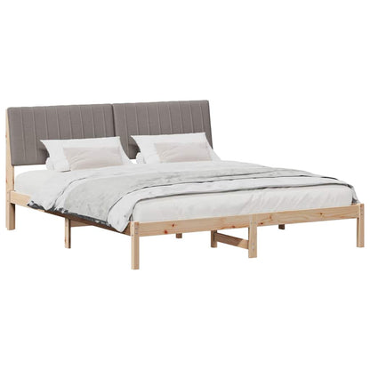 Bed Frame with Headboard Brown 180 x 200 cm Solid Pine Wood