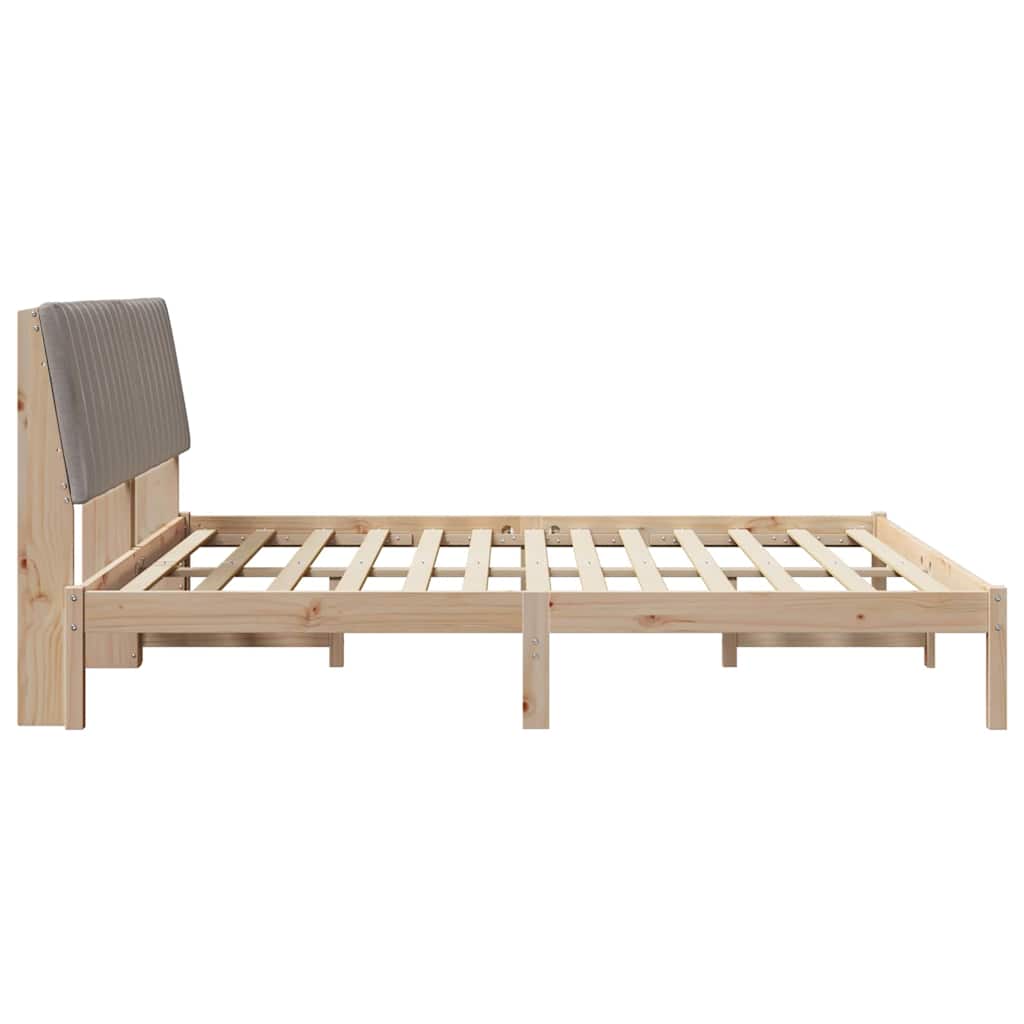 Bed Frame with Headboard Brown 180 x 200 cm Solid Pine Wood