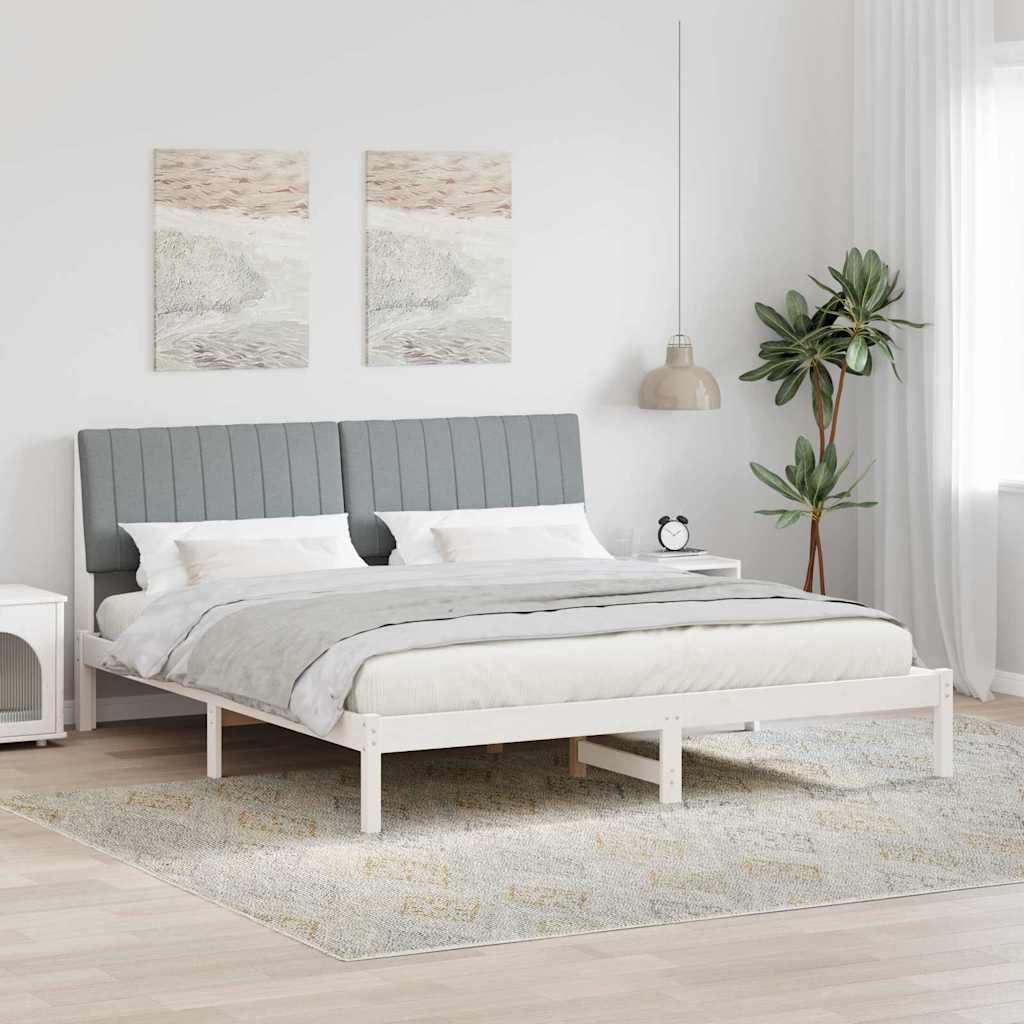 Bed Frame Light Grey 180 x 200 cm Solid Pine Wood