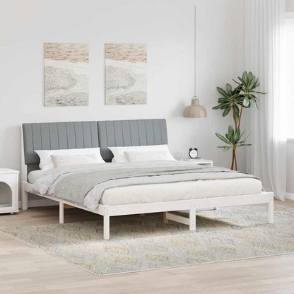 Bed Frame Light Grey 180 x 200 cm Solid Pine Wood