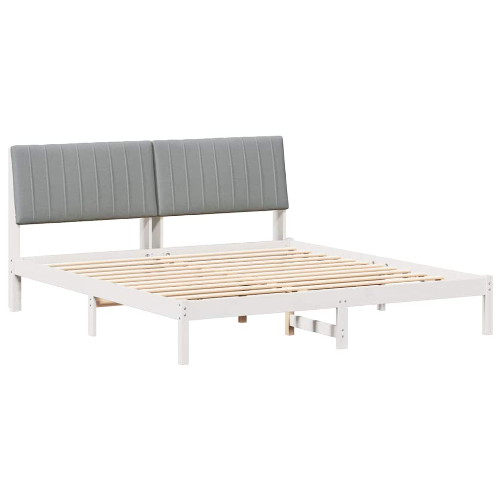 Bed Frame Light Grey 180 x 200 cm Solid Pine Wood
