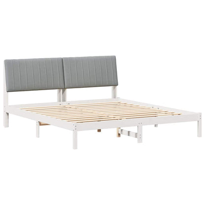 Bed Frame Light Grey 180 x 200 cm Solid Pine Wood