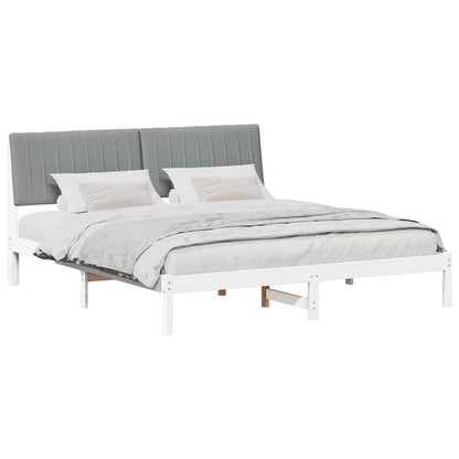 Bed Frame Light Grey 180 x 200 cm Solid Pine Wood