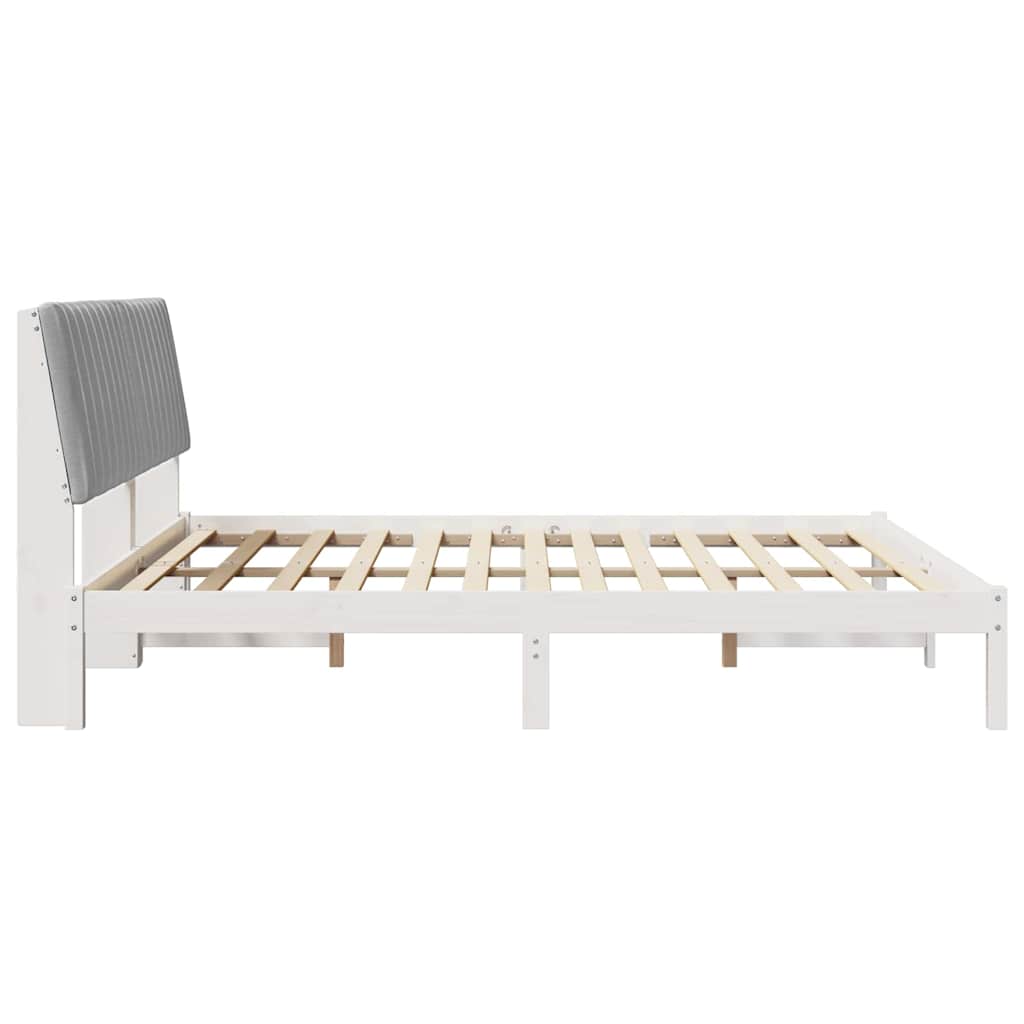Bed Frame Light Grey 180 x 200 cm Solid Pine Wood