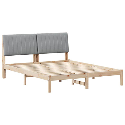 Bed Frame with Headboard Brown 160 x 200 cm Solid Pine Wood
