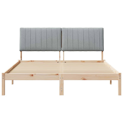 Bed Frame with Headboard Brown 160 x 200 cm Solid Pine Wood