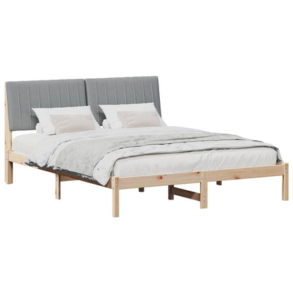 Bed Frame with Headboard Brown 160 x 200 cm Solid Pine Wood